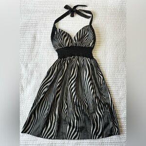 Guess Black and White Strapless Dress